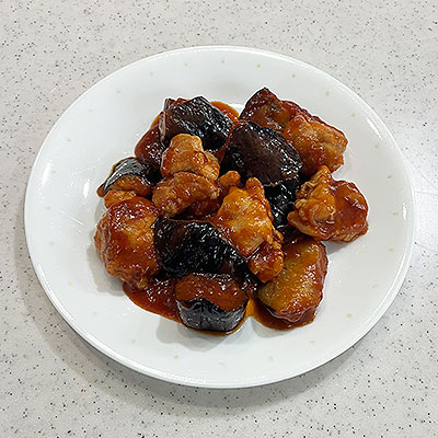 鶏肉となすの甘酢あん