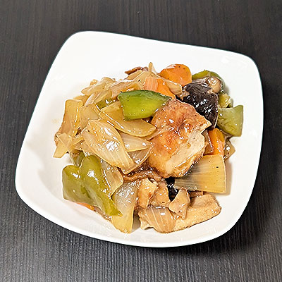 鶏肉の黒酢炒め