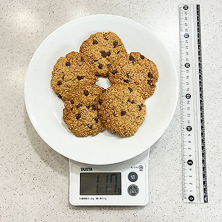 5枚分の米粉オートミールクッキー