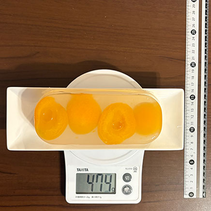 17cm型1個分のあんず缶詰の寒天
