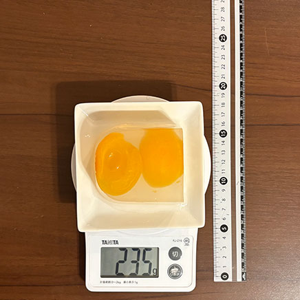 17cm型1/2切れ分のあんず缶詰の寒天