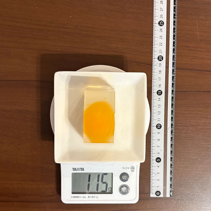 17cm型1/4切れ分のあんず缶詰の寒天