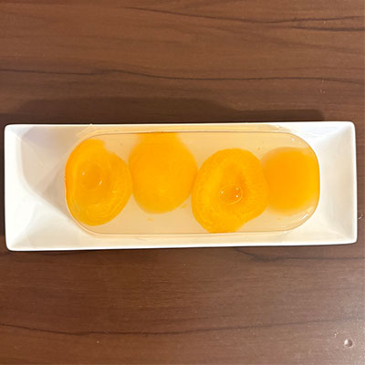 あんず缶詰の寒天