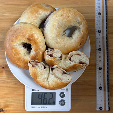 4個分のあずきベーグル