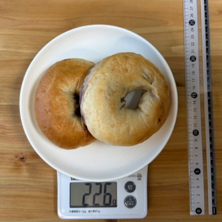 2個分のあずきベーグル