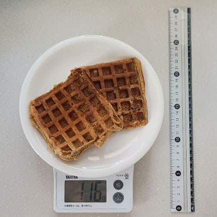 2枚分のオートミールワッフル