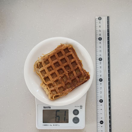 1枚分のオートミールワッフル