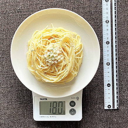 中皿1皿分のカニクリームパスタ