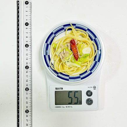 小皿1皿分のツナとナキャベツのペペロンチーノ