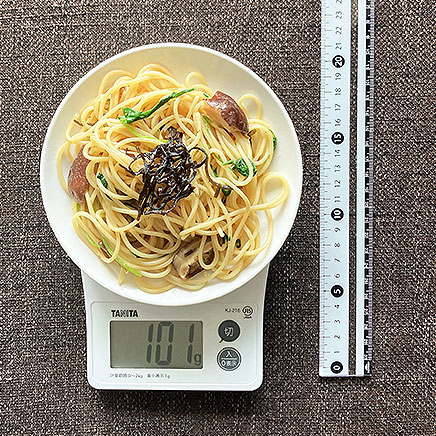 小皿1皿分の干ししいたけの和風パスタ