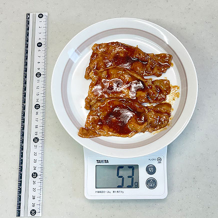 豚ロース肉3枚分の豚肉の照り焼き