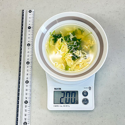 スープボウル（中）1杯分の卵のすまし汁