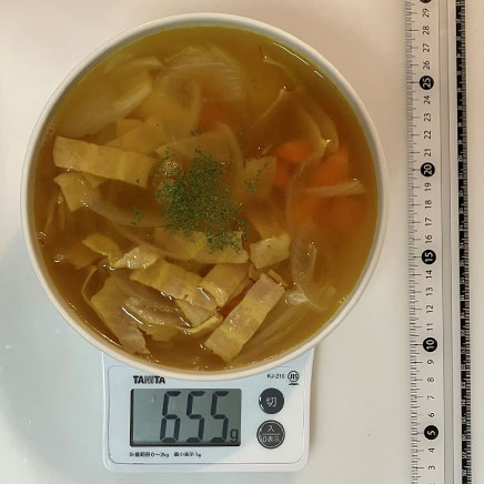 汁椀（大）1杯分のカレースープ