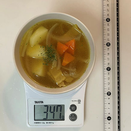 汁椀（中）1杯分のカレースープ