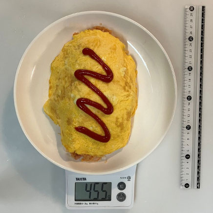 深皿(大)1皿分のカリフラワーライスのオムライス