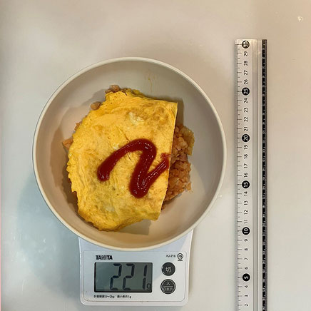 深皿(中)1皿分のカリフラワーライスのオムライス