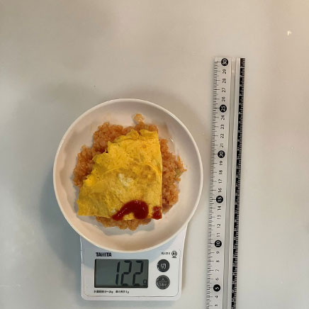 深皿(小)1皿分のカリフラワーライスのオムライス