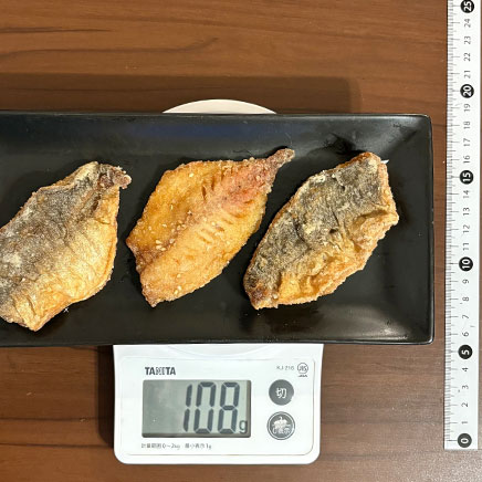 1尾分のあじの竜田揚げ