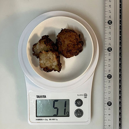 2個分のエビのすり身揚げ