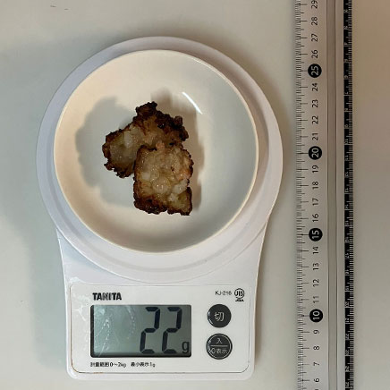 1個分のエビのすり身揚げ