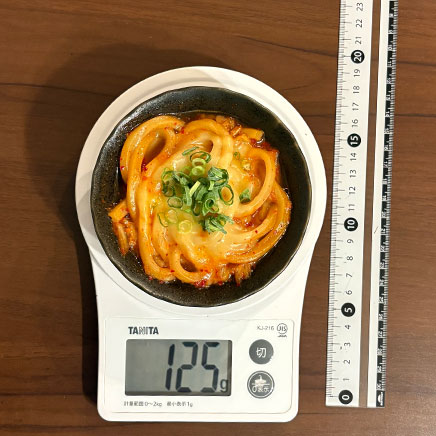 豆鉢1杯分のキムチチーズうどん