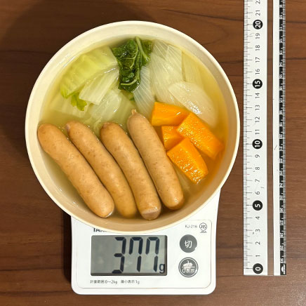 小どんぶり1杯分のウインナー鍋