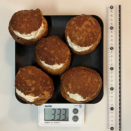 5個分のクッキーシュークリーム