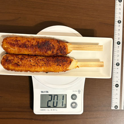 2本分のきりたんぽの味噌焼き