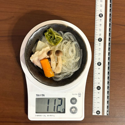 深皿(小)1皿分のくずきり鍋